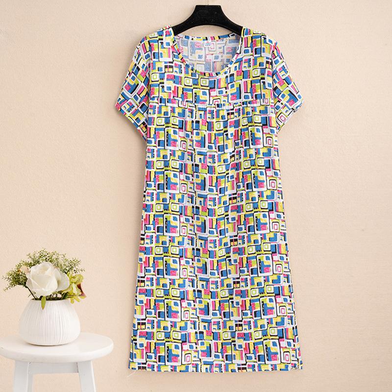 Summer Long Dresses Women Elegant Short Sleeve Oversize Loose Dress