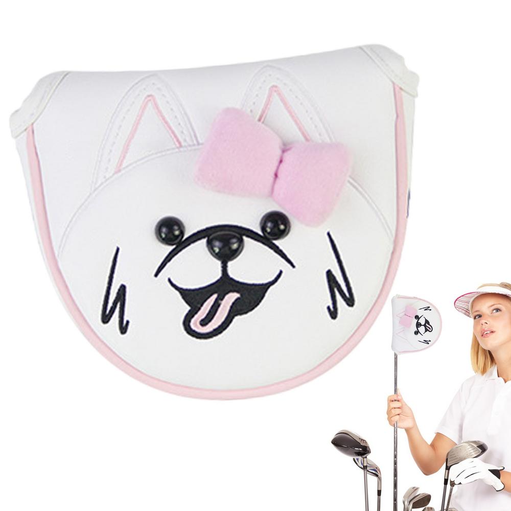 

Golf Headcover Golf Head Cover For Half Round Straight Putter PU Leather Protector Magnetic Closure Golf Club Protector Soft