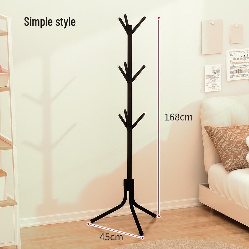 Iron Art Floor Standing Clothes and Hat Rack - Modern Bedroom Storage Hanger As shown