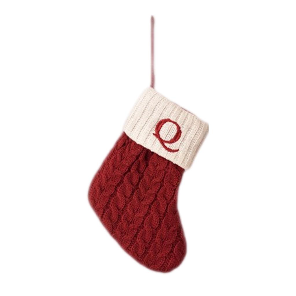 Letter Christmas Stocking Creative Christmas Tree Ornament Christmas Knitted Socks Decoration Props Christmas Decorations