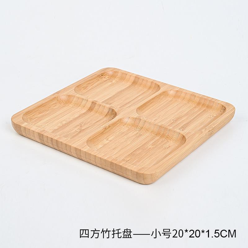 Bamboo Round 5 Compartment Serving Tray, Ideal for Snacks, Fruits, Nuts, Wooden Plate with Dividers for Party Platters Dropship