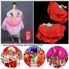 26/31cm Bamboo Chinese Short Bellydance Fan Hand Dye Adults Fan  Veil Pairs Yangko Dance Tools