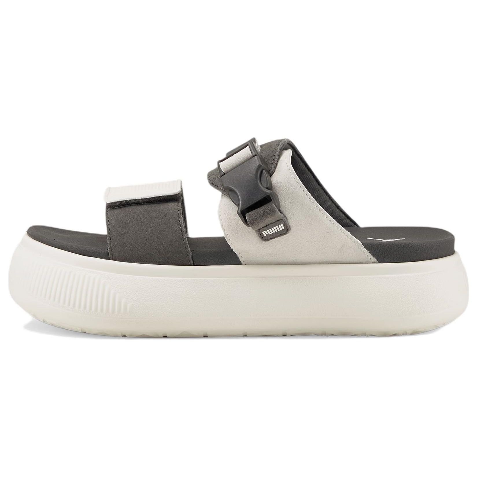 PUMA Suede Mayu Sandal Marshmallow Dark Shadow White Unisex 383380-01 EU 35.5