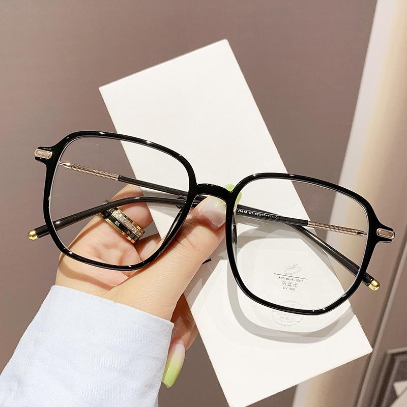 Glasses Frame Trendy Glasses Women'S Polygon Tr Flat Glasses Anti-Blue Light Glasses Frame Can Be Matched With Glasses Men'S Tj1418