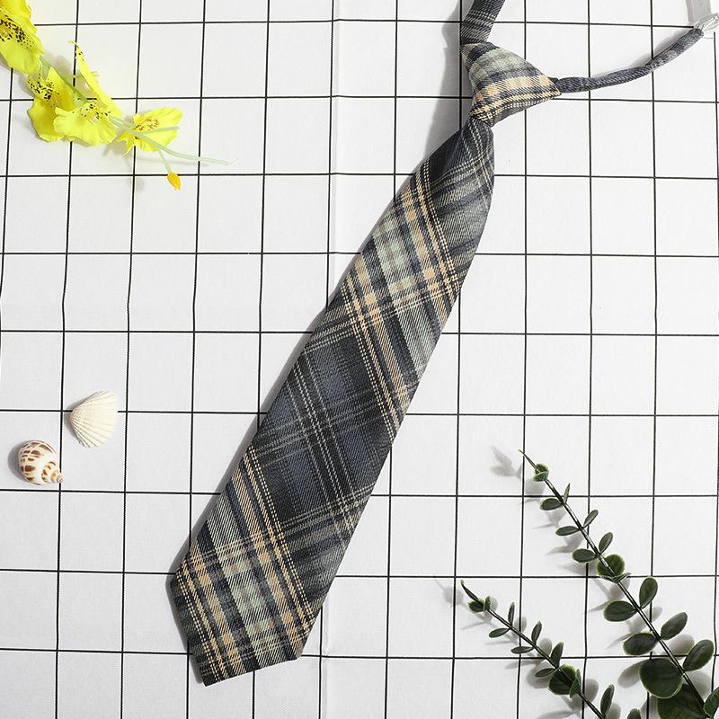 Jk Small Tie Female College Style Lazy Japanese Plaid Uniform Shirt Tie Student Ins Men'S And Women'S Short Styles Free Of Charge