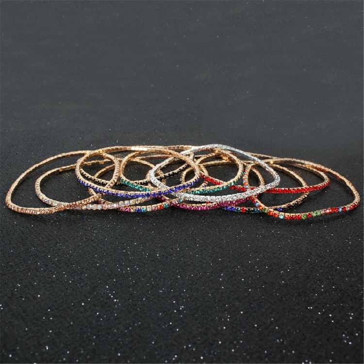 9Pcs Stackable Elastic Crystal Bead Bracelet Rhinestones Handchain Fashionable Stretch Wristchains Jewelry for Women