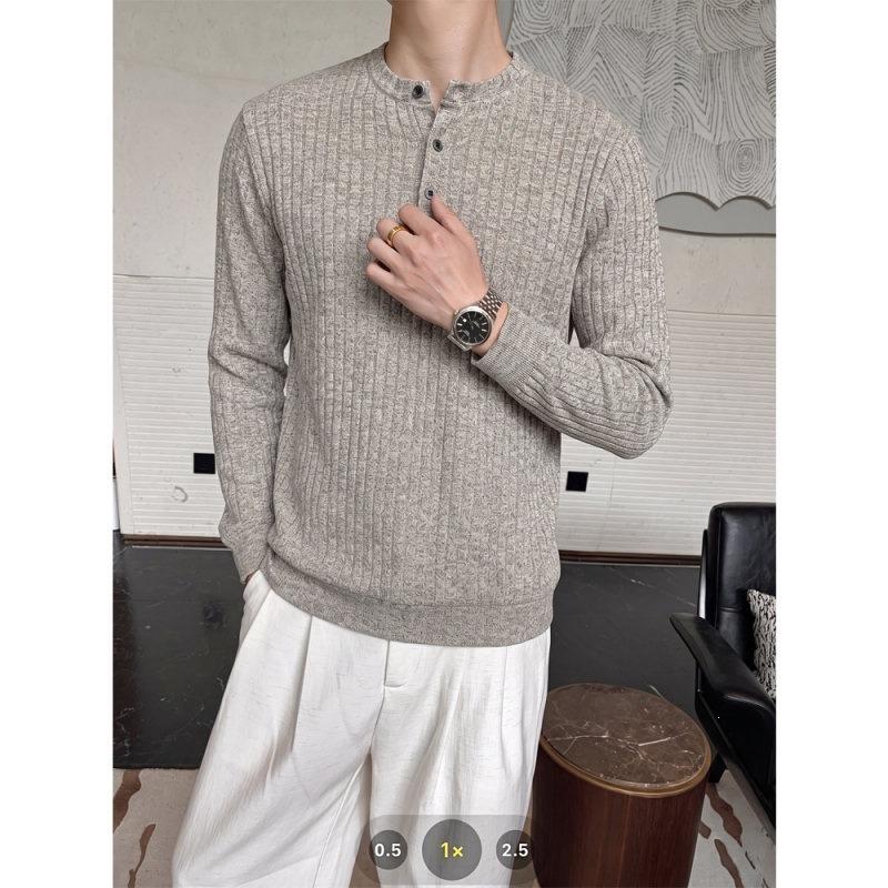 Men S Vintage Long Sleeve Polo Shirt Casual Base Layer