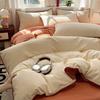 Sleep grid minimalist Nordic style cotton brushed shell edge series four piece set