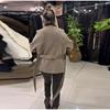 Vintage Faux Fur Patchwork Loose Coats Women V-Neck Lace Up Short Jacket  Autumn Winter Female Casual Oversized Street Outerwear