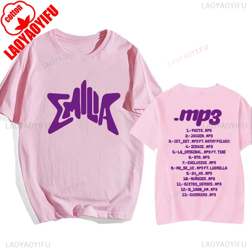 Emilia Mernes MP3 Graphic Tshirt Summer Oneck Short Sleeve Tee Cotton Hip Hop Streetwear Camiseta Printing Tops Unisex Clothing