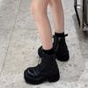 Yuanlitong winter new platform Martin boots women's British style front lace-up cool women's boots wear high-end short boots