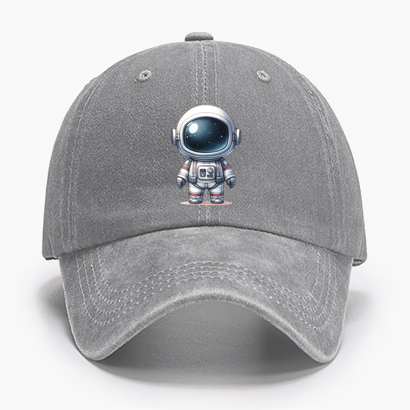 

Шикарная женская бейсболка с принтом астронавта, регулируемая, неэластичная, дышащая, модная, с застежкой-кнопкой as the picture светло-серый