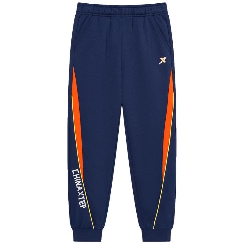 Xtep Kids National Tide Color-block Fleece Sweatpants 140