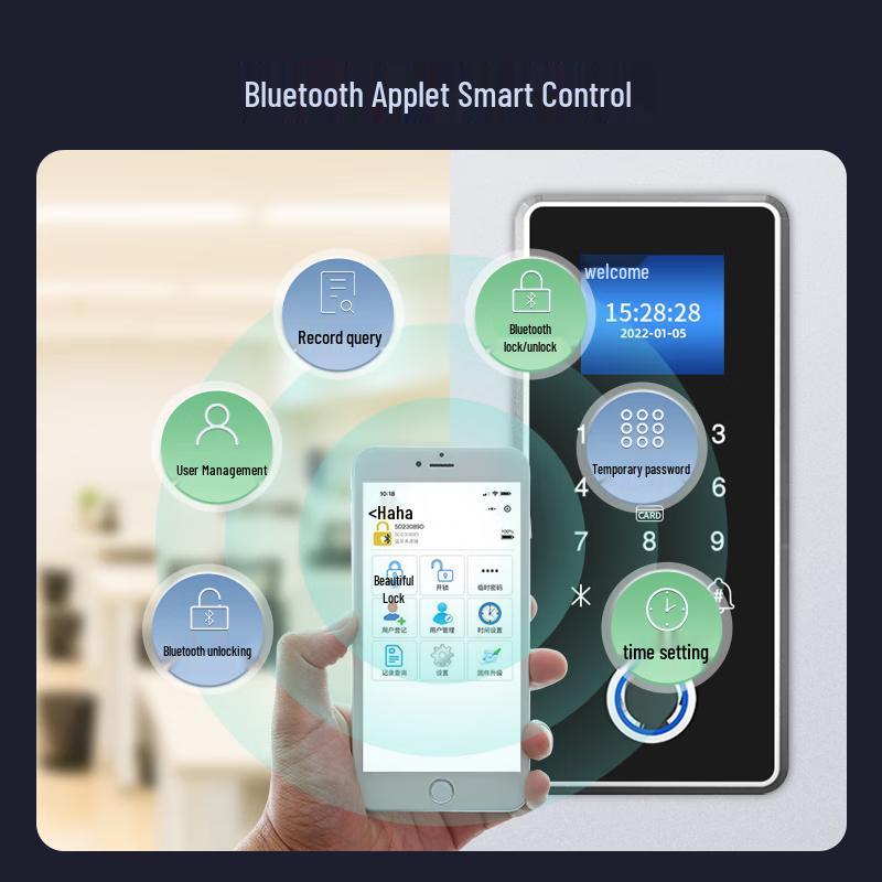 Realand Waterproof Fingerprint Access Control System with Display CN plug (adapter included)