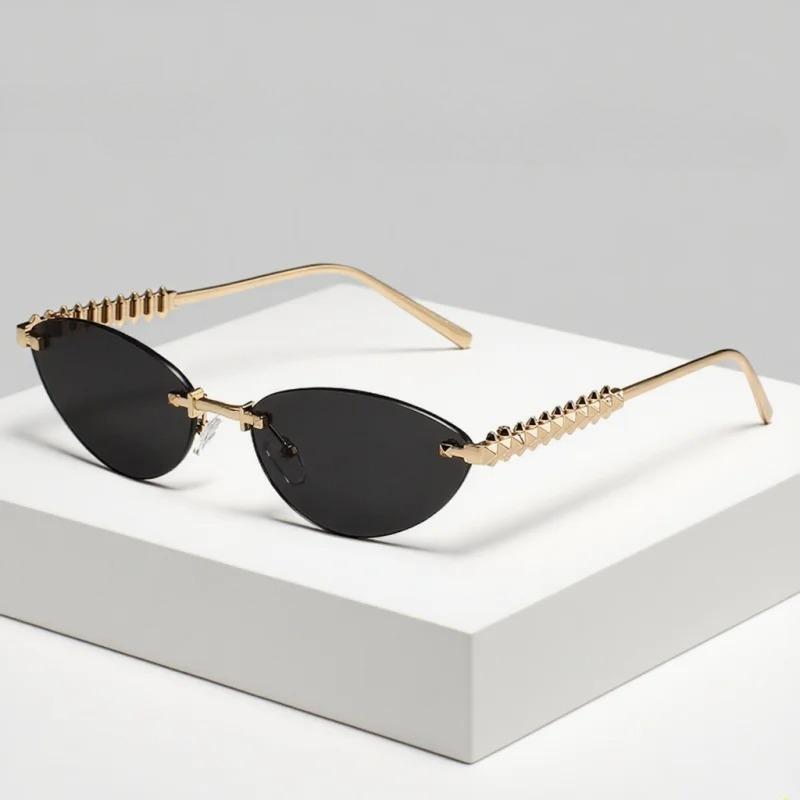 New Fashionable Metal Rivet Leg Sunglasses for Women and Men UV400 Ultraviolet-proof Outdoor Street Photography Glasses