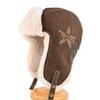 Unisex Vintage Leather-Style Embroidered Winter Warm Hat With Ear Protection Foldable Pilot Cap