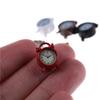 1pc 1:12 Metal Doll Alarm Clock Mini Dollhouse Home Decor Clock Miniature Toy Living Room Furniture Accessories