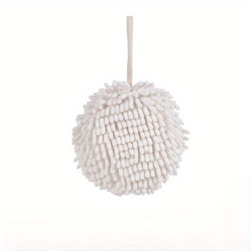 1pc Hanging Chenille Hand Wipes Kitchen Bathroom Hand Towel Ball with Hanging Loops Quick Dry Soft Absorbent Microfiber Towels