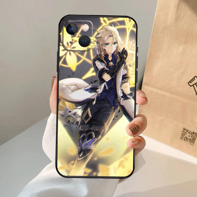 Albedo Genshin Impact Phone Case For iPhone 16 15 13 11 12 14 Pro Max 13 12 Mini XR 15 16 Plus 16e Cover Coque