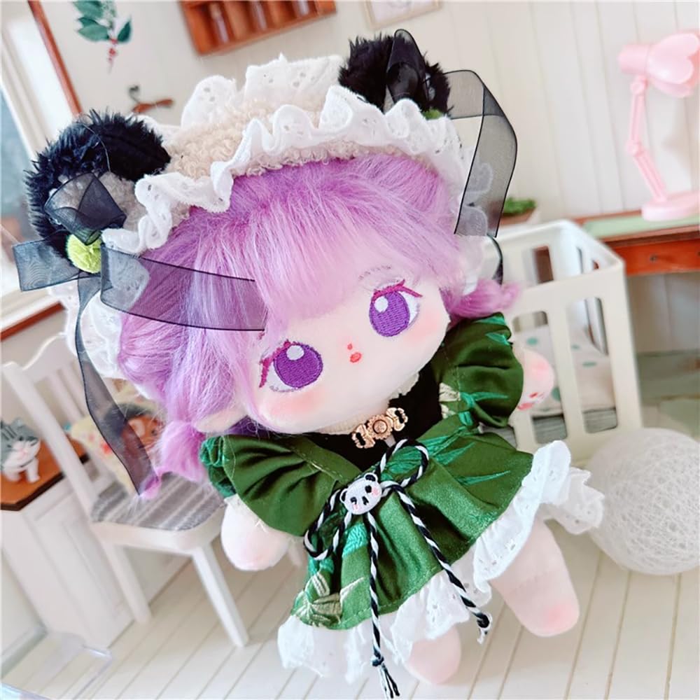 Niannyyhouse 20cm Plush Purple Fried Black No Regular Cotton Toy, Girl, Hair, Hair, Attributes, Body, Doll, Dress-Up (13-Skeleton Included)