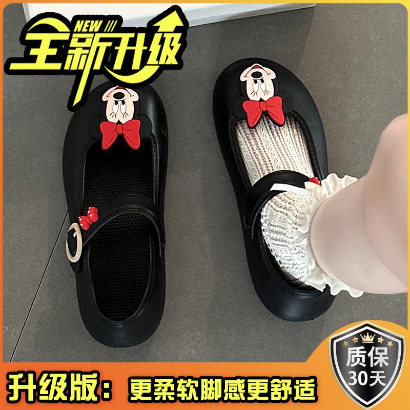 Cute Cartoon Mickey Mary Jane Shoes Women's Summer 2025 New Cute Fashion Wear Comfortable Sandals Single Shoes