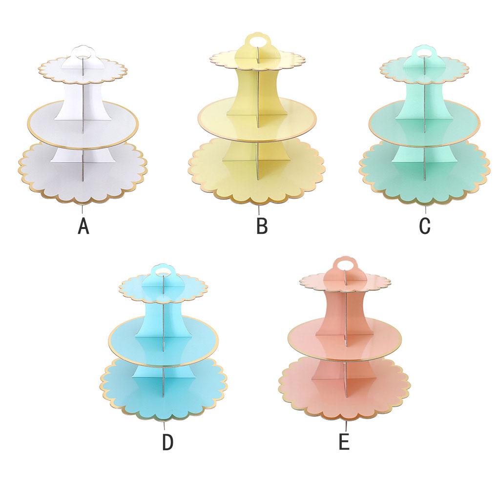 3-Tier Cake Stand Cupcake Mousse Snacks Food Display Holder Home Festival Wedding Anniversary Table Decoration Tray
