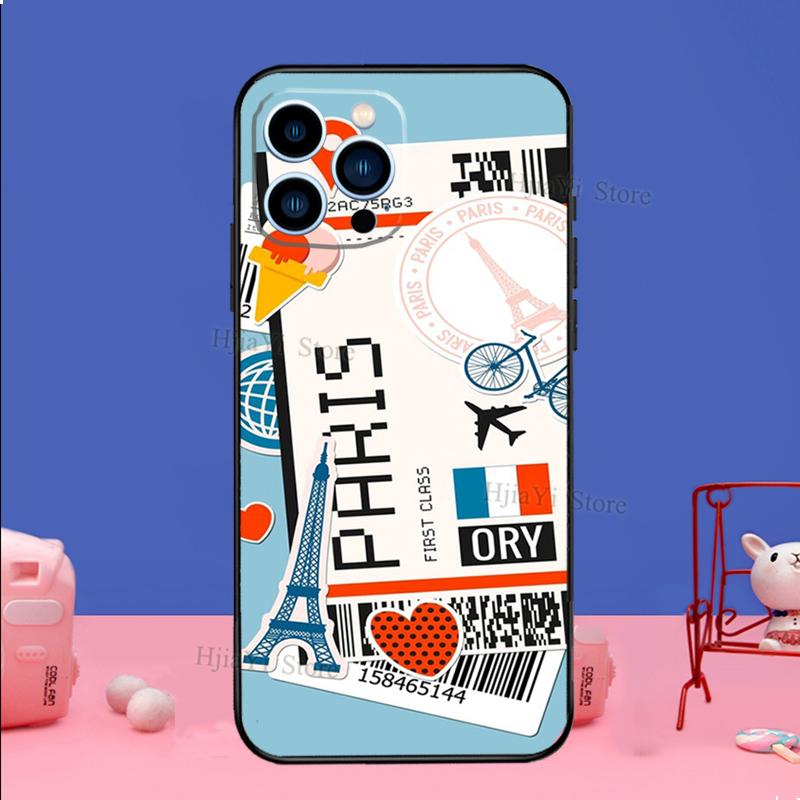 BOARDING PASS New York TOKYO Traveltickets Phone Case For iPhone 11 12 13 Pro Max Mini XS XR 7 8 Plus SE2 Funda Coque Capa Cover