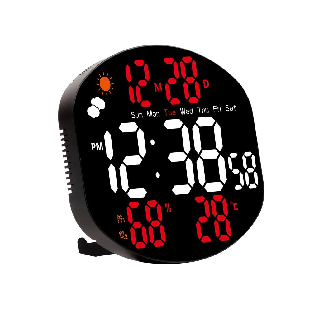 Simple LED Wall Clock Living Room Multifunctional Electronic Clock Silent Temperature and Humidity Alarm Large Screen Clock