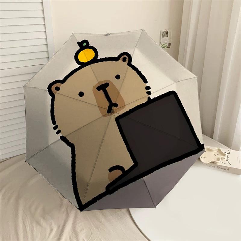 

Adorable Bear with Apple Hat: Cute Umbrella Design for Outdoor Enthusiasts - Automatic Opening & Closing, Lightweight and Durable Travel Accessory 150