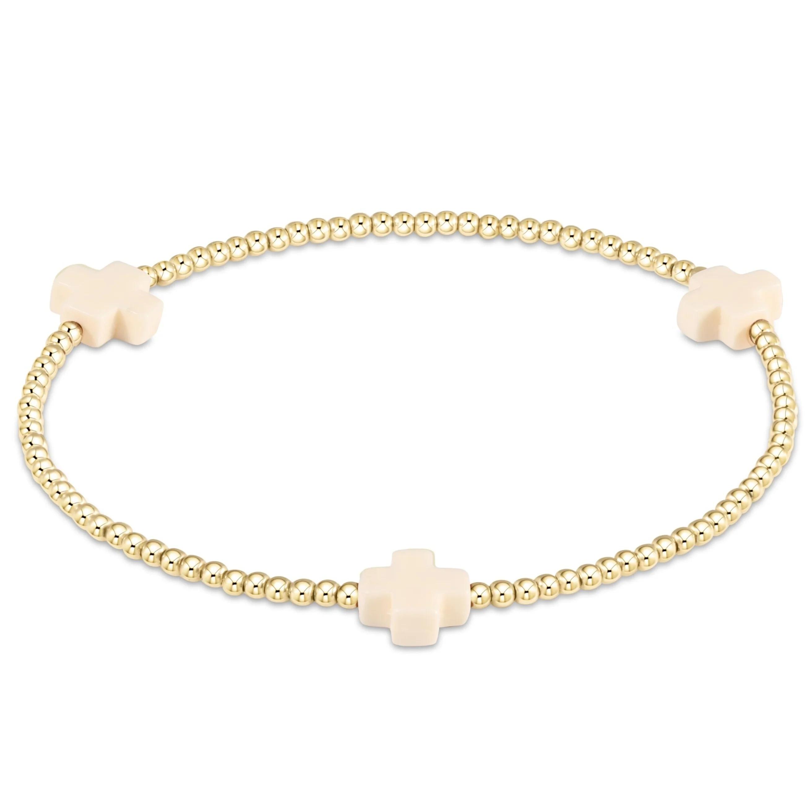 

Vlen Cross Charm Bracelet 3mm Gold Plated 18 K Beads Bracelets for Women Stackable Boho Pulseras Jewelry