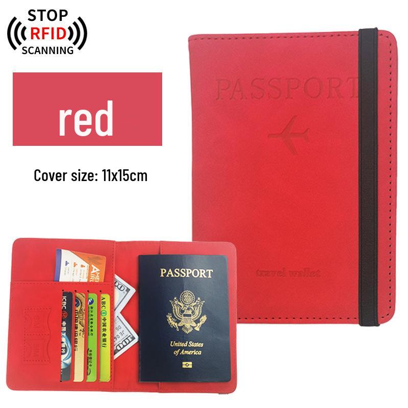 Противокражный RFID держатель для паспорта и органайзер для документов красный