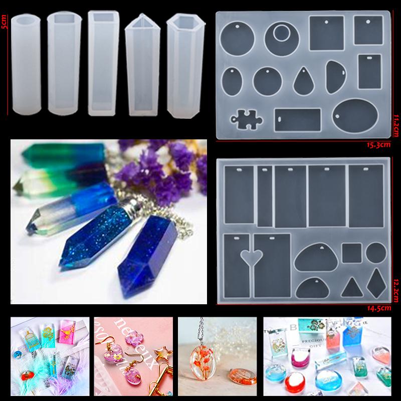 Epoxy Casting Molds Set Silicone UV Casting Tools Kits Resin Casting Molds For Jewelry Making DIY Earring Findings 16 Styles