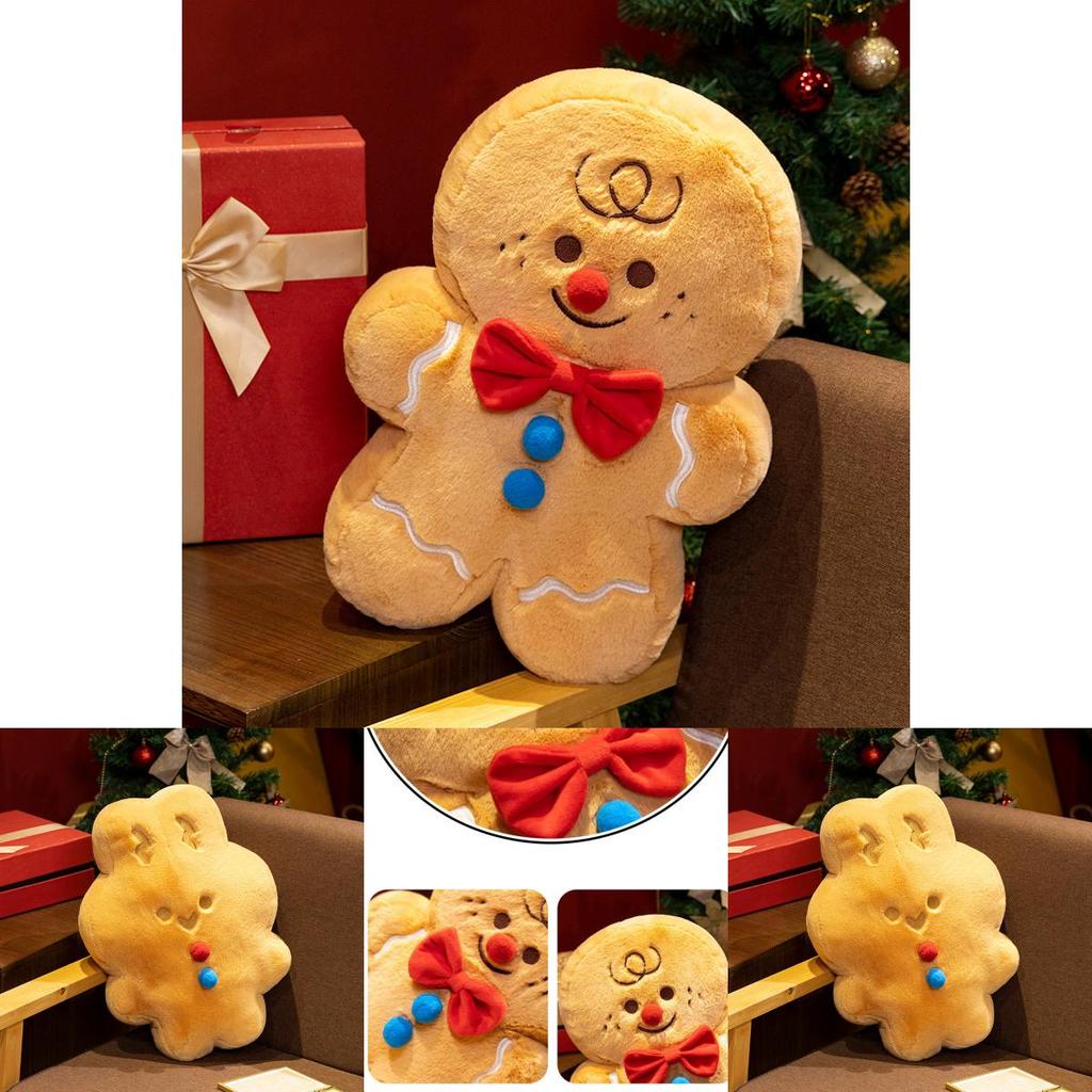 Adorable Gingerbread Man Plush Toy Soft Cuddly Doll Cartoon Character For Girls
