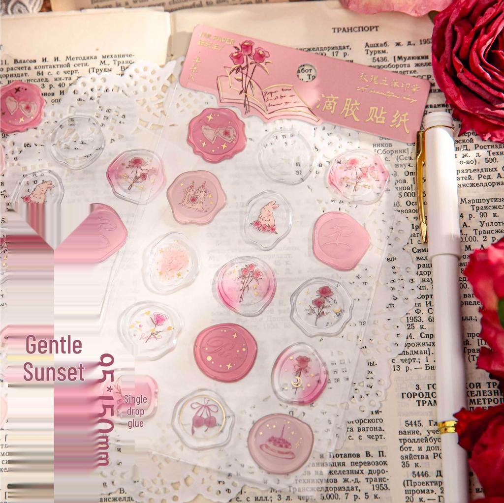 In the Name of the Rose 3D Epoxy Retro Wax Seal Bouquet Sticker