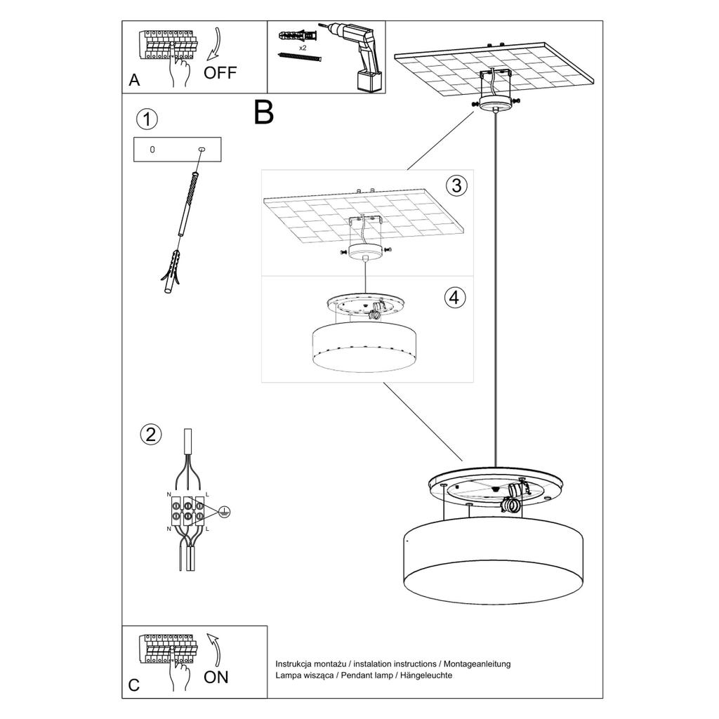 Lampa Wisząca Solara 3 E27 Biały Lumilo 01.105.20