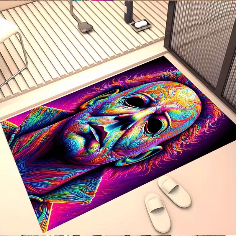 Michael Myers Print Rug, Washable Floor Carpet, For Entryway Dorm Laundry Room Office Study, Home Decor Birthday Christmas Gift