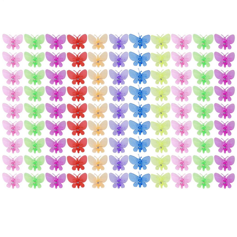 Colorful Orchid Clips Dragonfly Butterfly Clamps Garden Plants Vine Climbing Fixed Support Plastic Ornamental Clips Bonsai Decor