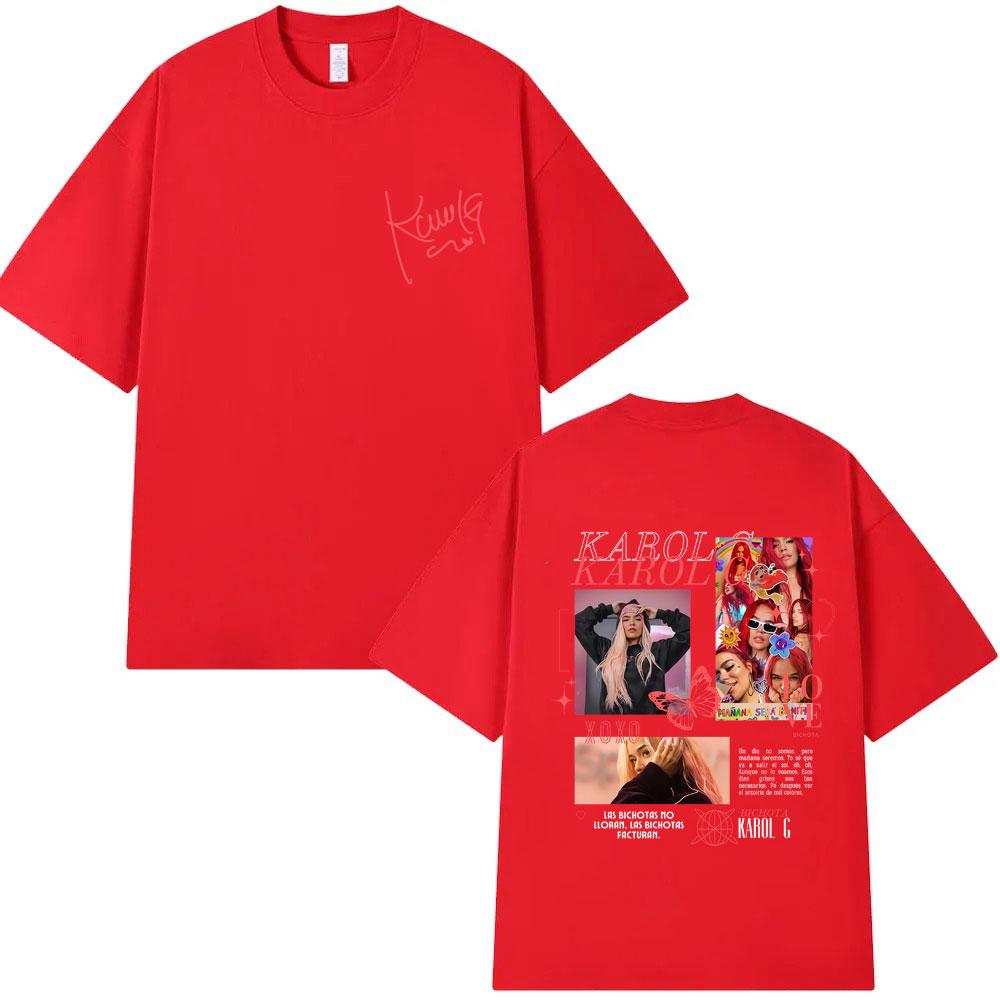 Singer Karol G Tropicoqueta Album 2025 Tshirt Men Women Hip Hop Fashion Pop Music Streetwear Male Vintage Oversized T Shirts