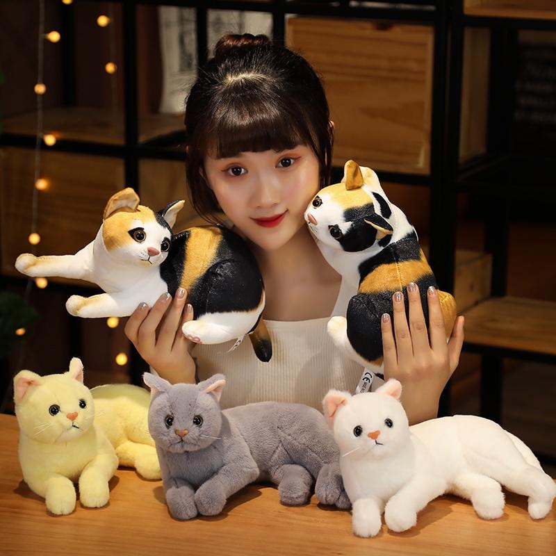31cm Realistic Plush Cat Doll Soft Stuffed Kitten Toy In Pure Grey White Yellow And More For Kids' Pet Collection