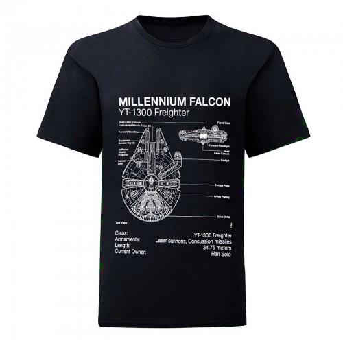 Star Wars Unisex Adult Millennium Falcon Sketch T-Shirt