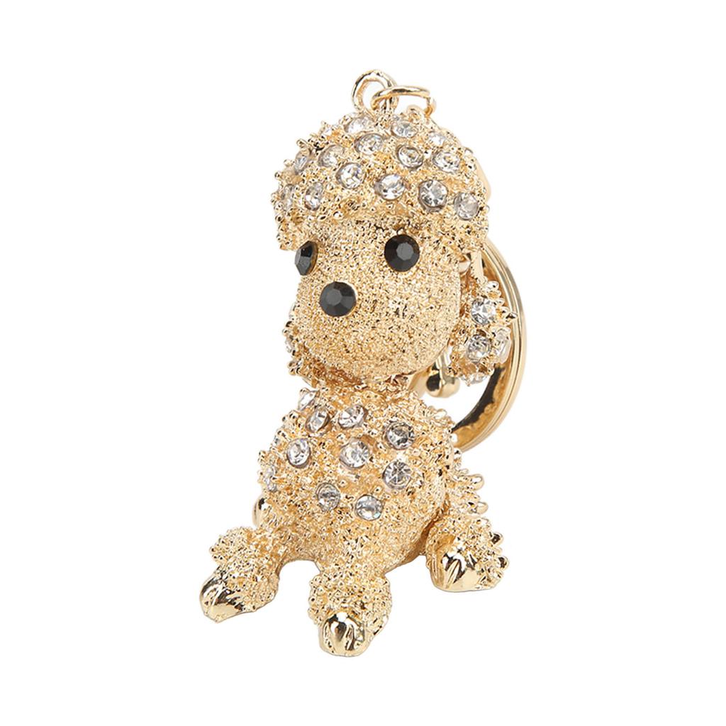Rhinestone Keychain Unique Puppy Shape Design Rhinestone Keychain Ornament for Bag Car Pendant