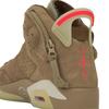 Travis Scott X Air Jordan 6 Retro British Khaki Unisex Sneakers Tan Sail Bright-Crimson DH0690-200