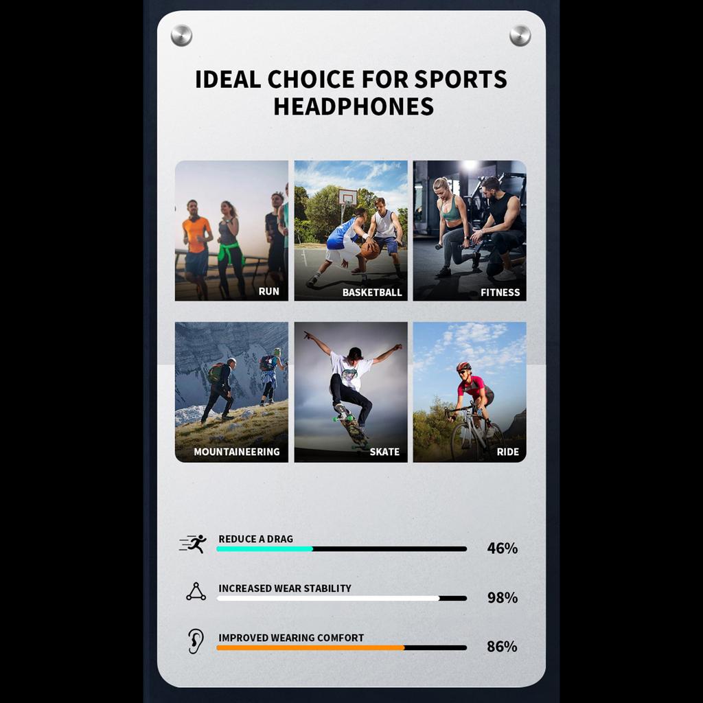 Wireless Sports Running B8 Bone Conduction BT Headphones No In Ear Ultra Long Standby