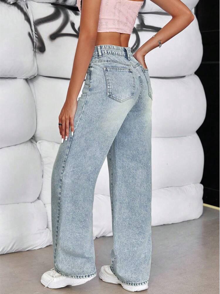Women's Summer Wide-Leg Floor-Length Jeans - Trendy Loose Fit