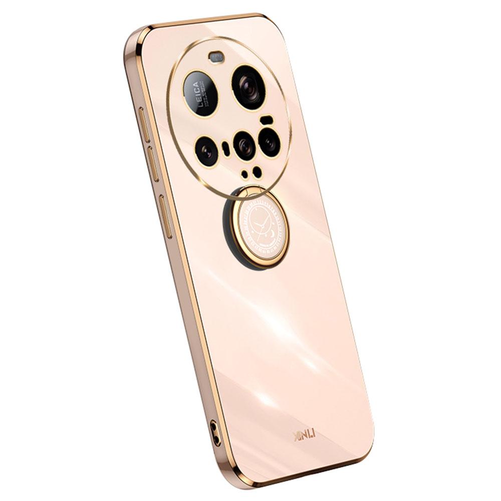 XINLI For Xiaomi 15 Ultra Case Ring Kickstand Electroplating TPU Phone Cover