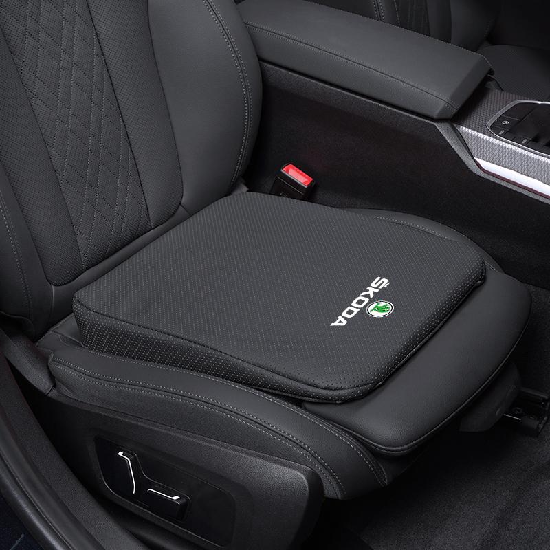 Autositzkissen Leder Höhenverstellbar Weiches Polster für Skoda Octavia Rapid Kodiaq Yeti Superb Karoq Scala Fabia Kamiq Enyaq iV