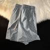 Men Shorts Chessboard Pattern Shorts with Side Pockets Elastic Waist Drawstring Wide Leg Loose Fit Shorts