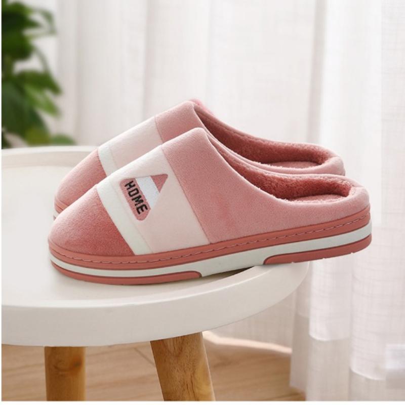 Winter Schuhe Flache Neue Sommer Frauen Indoor Hause Nicht Slip Vielseitige Hausschuhe Warme Plüsch Baumwolle Hausschuhe