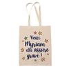 Tote Bag - PLANETEE - Myriam She's Awesome! - Natural Jute - Printed In France - Strong Handles