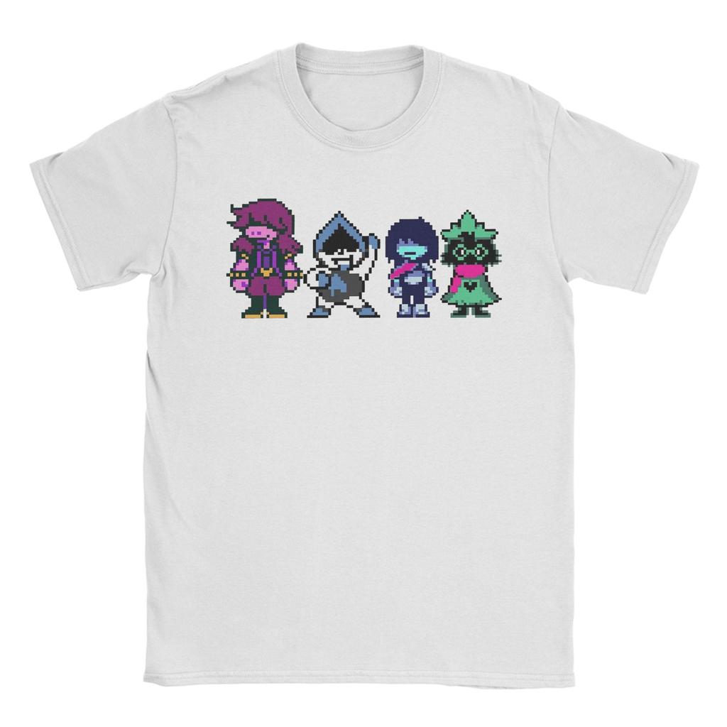 DELTARUNE MAIN CHARACTERS T-Shirt for Men  Vintage Pure Cotton Tees Crew Neck Short Sleeve T Shirts Gift Idea Clothing